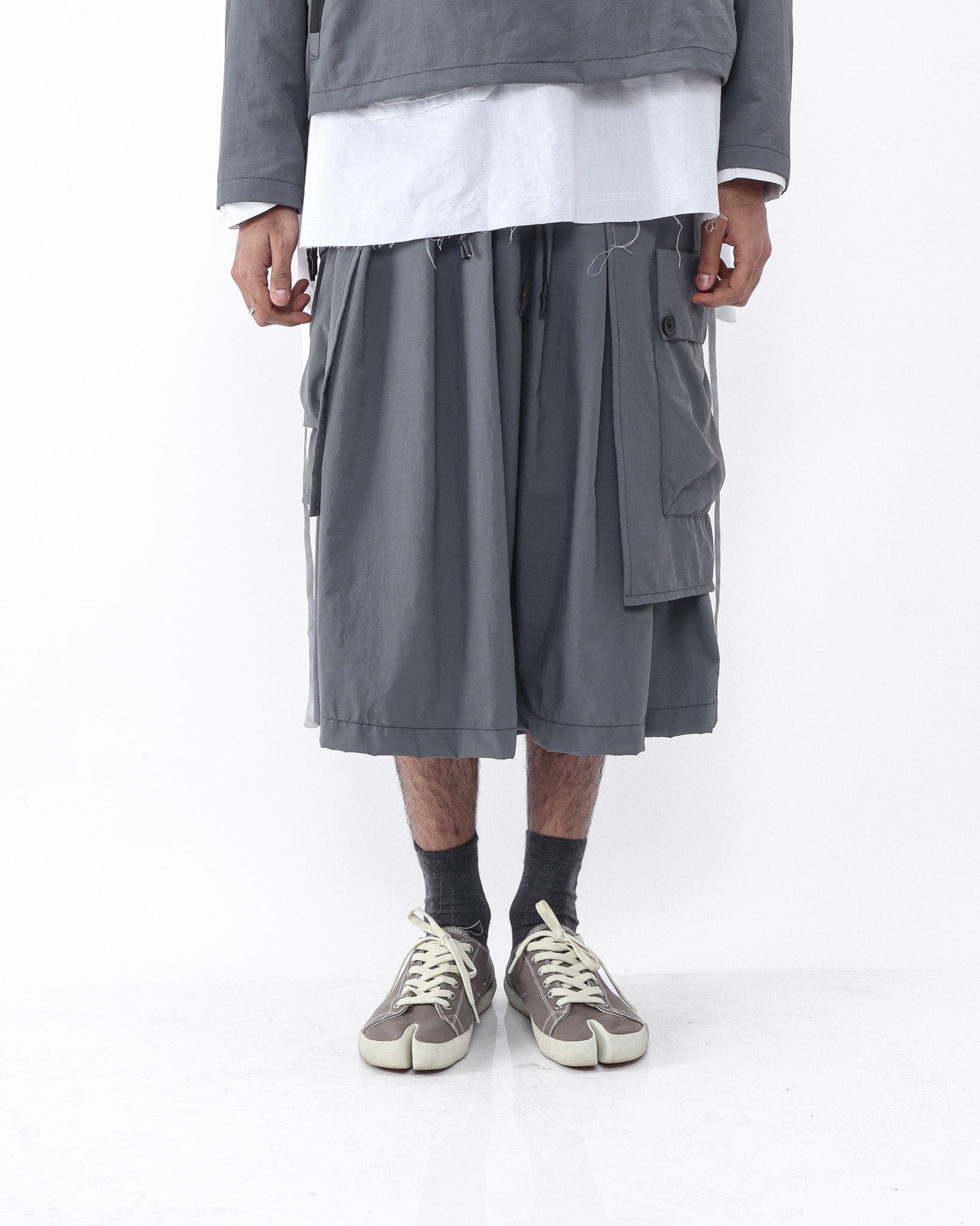 Polyester Cargo Skirt - Grey