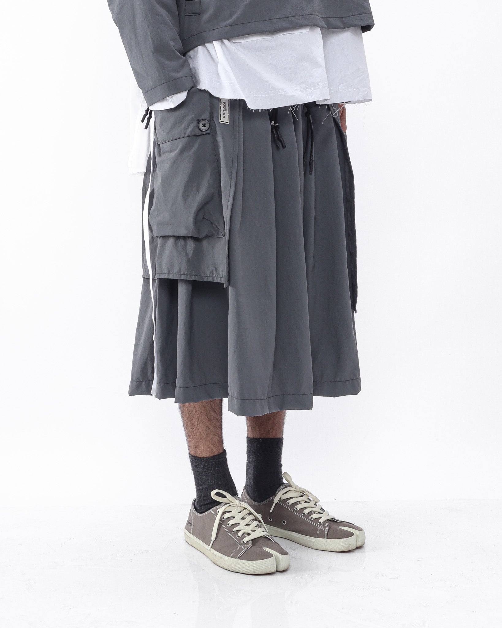 Polyester Cargo Skirt - Grey