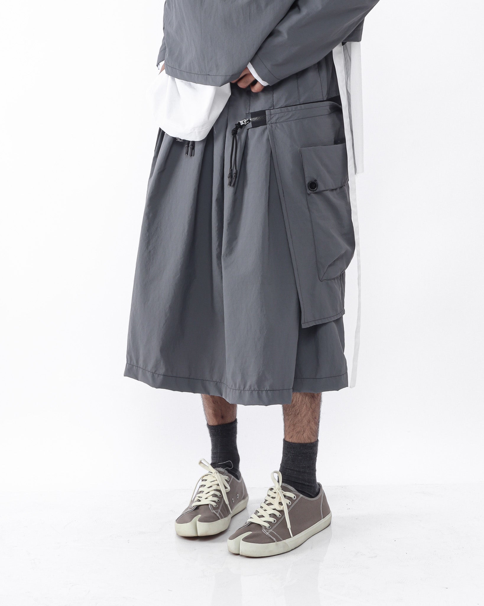 Polyester Cargo Skirt - Grey