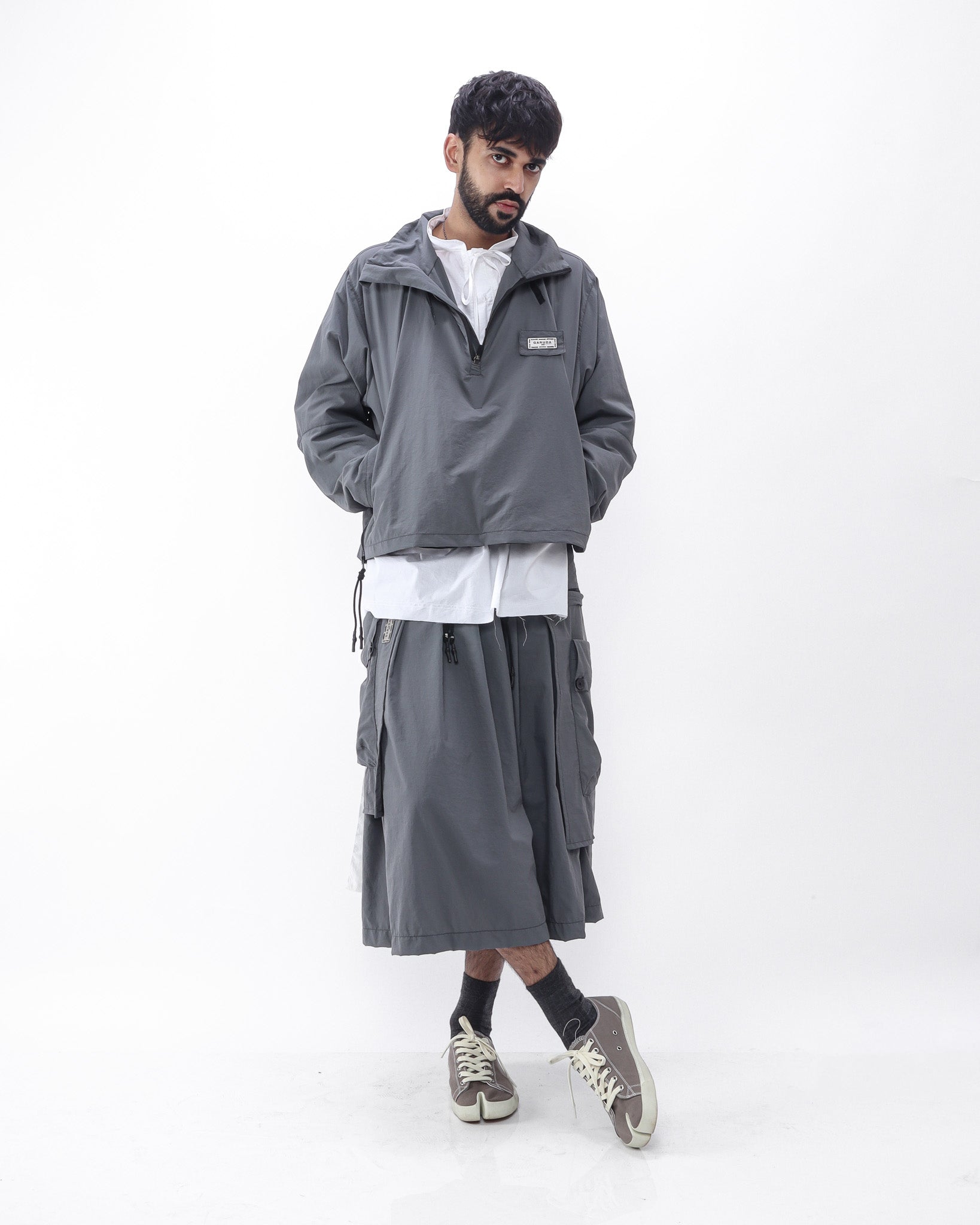 Polyester Cargo Skirt - Grey