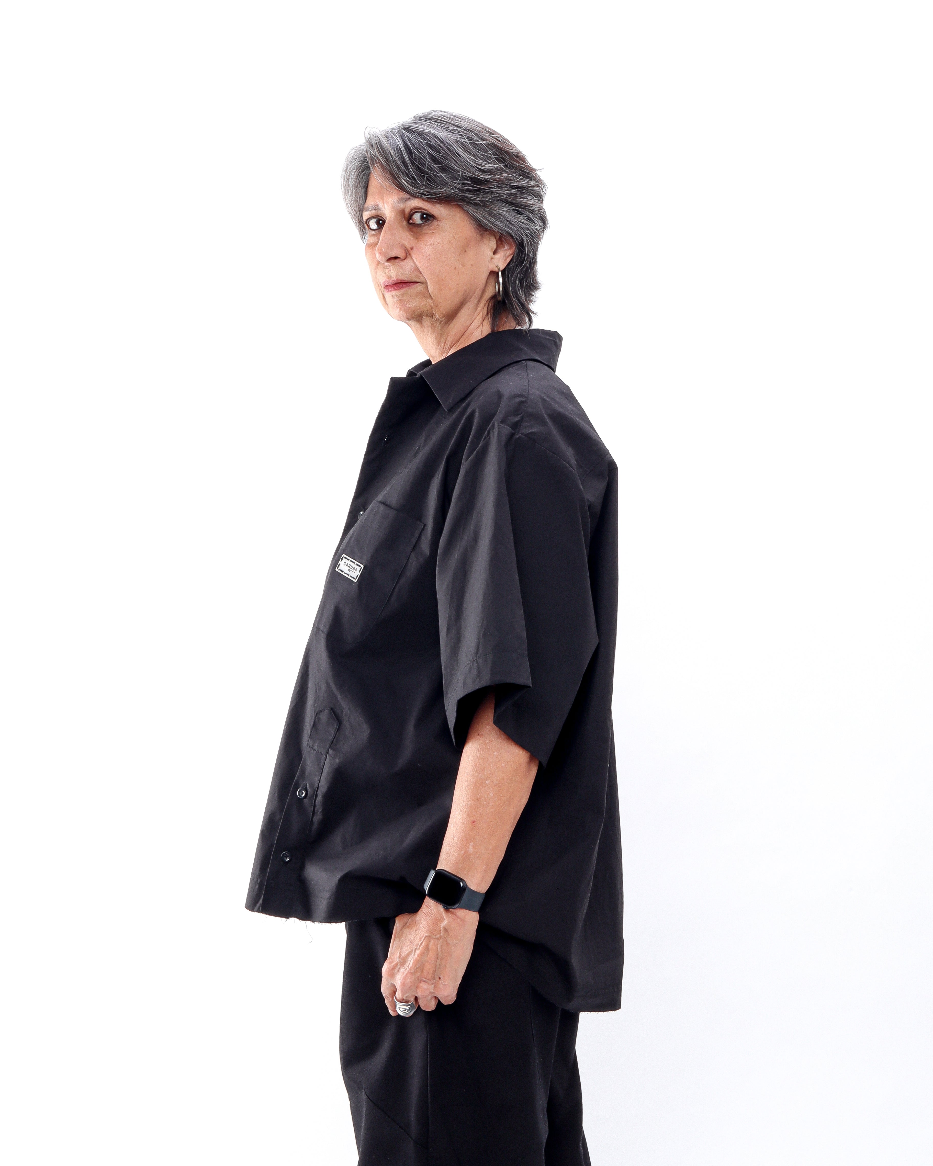 2024 Camp Collar - Black Poplin