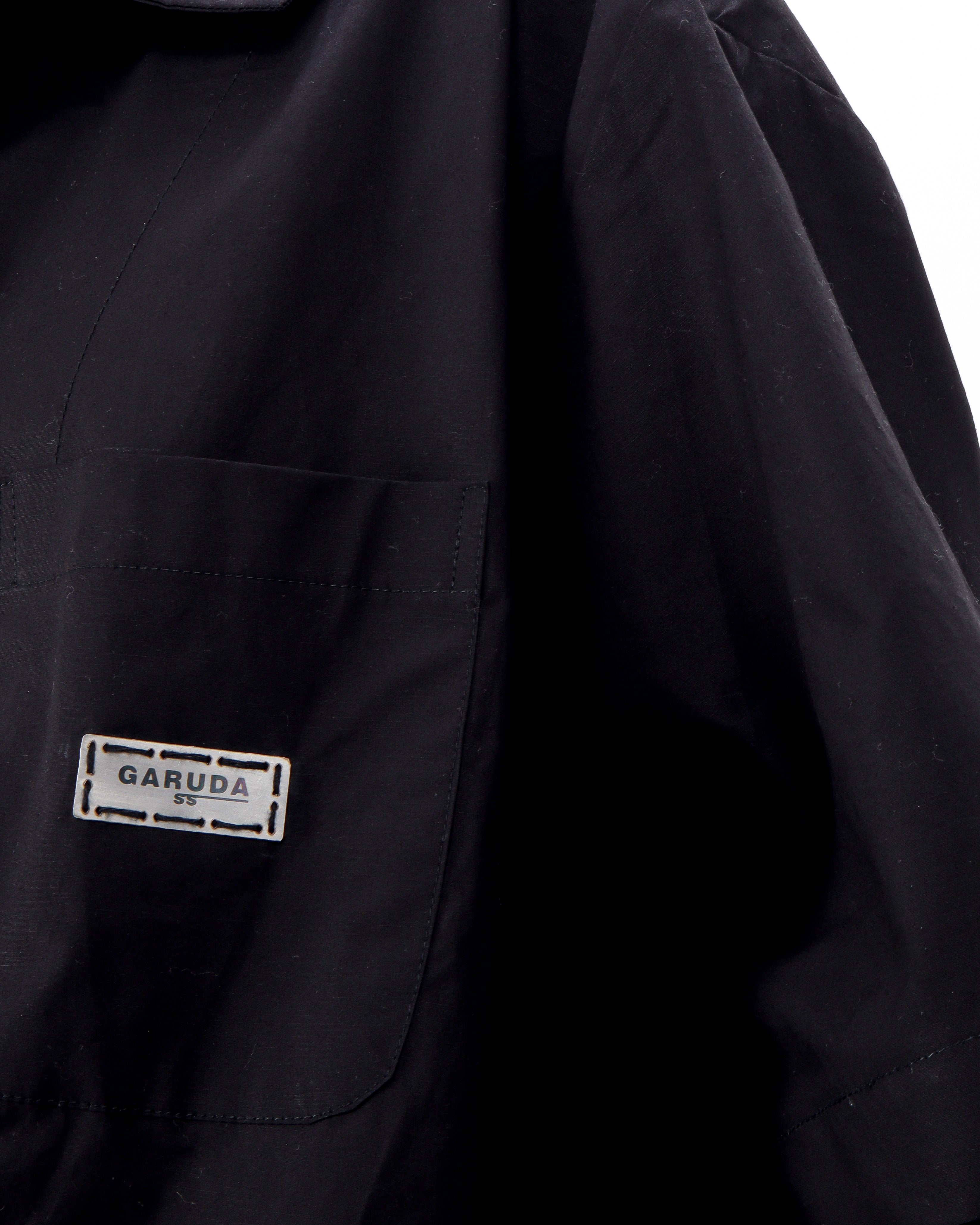 2024 Camp Collar - Black Poplin