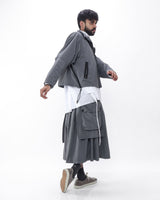 Polyester Cargo Skirt - Grey - GARUDA