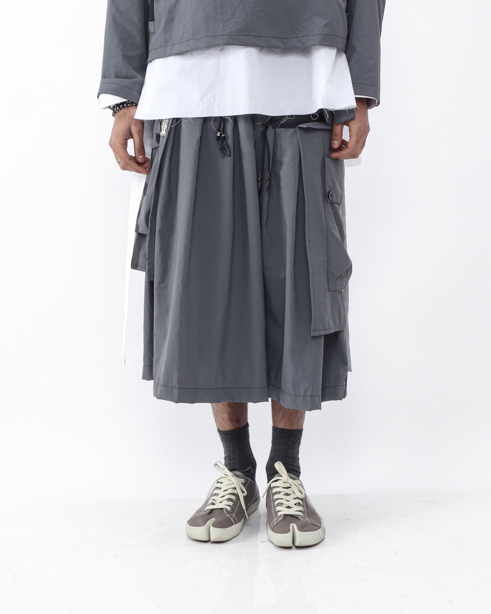 Polyester Cargo Skirt - Grey - GARUDA