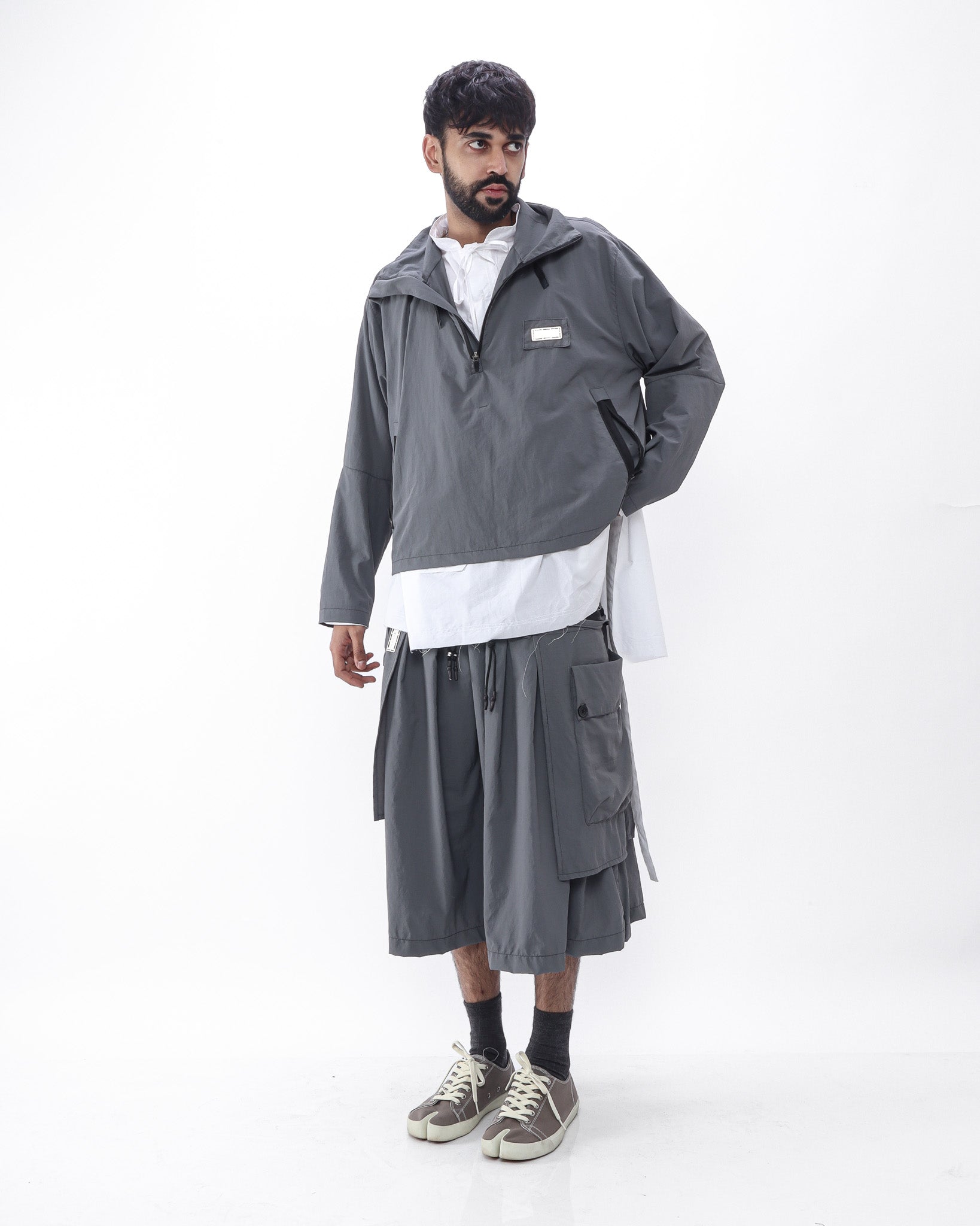 Polyester Cargo Skirt - Grey - GARUDA