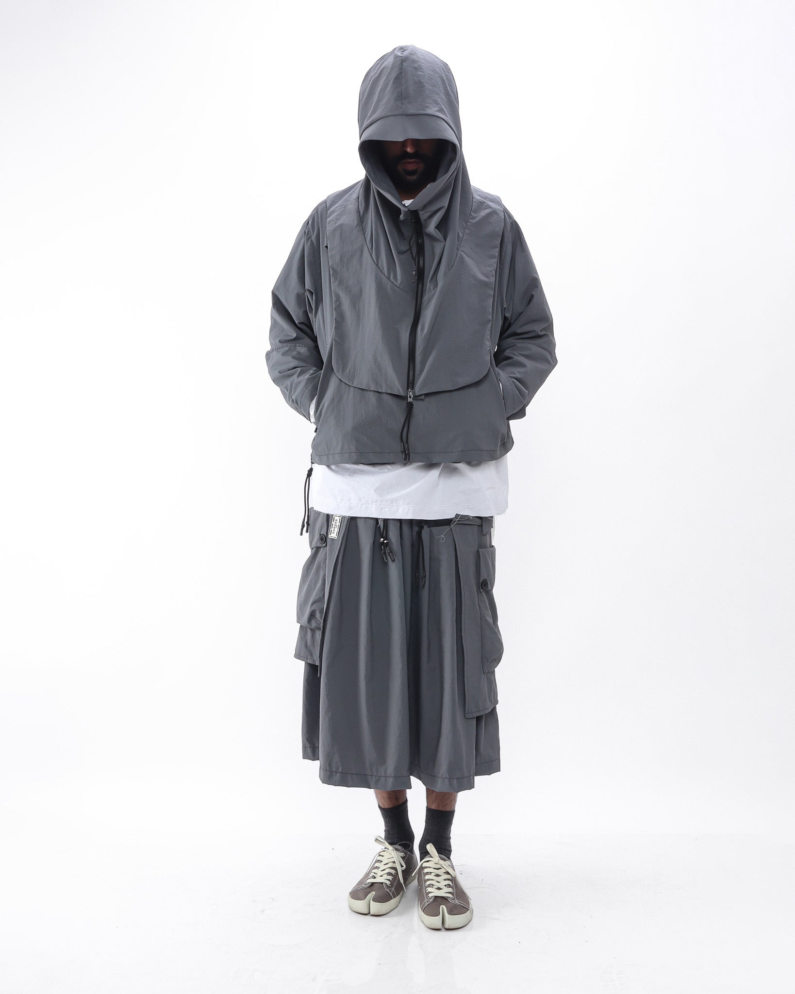 Polyester Cargo Skirt - Grey - GARUDA