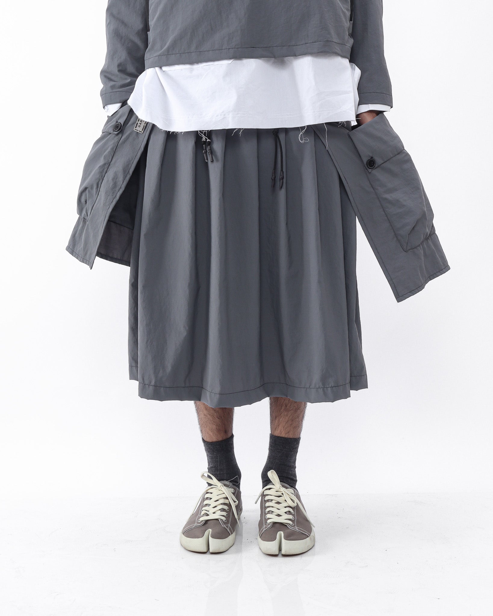 Polyester Cargo Skirt - Grey - GARUDA