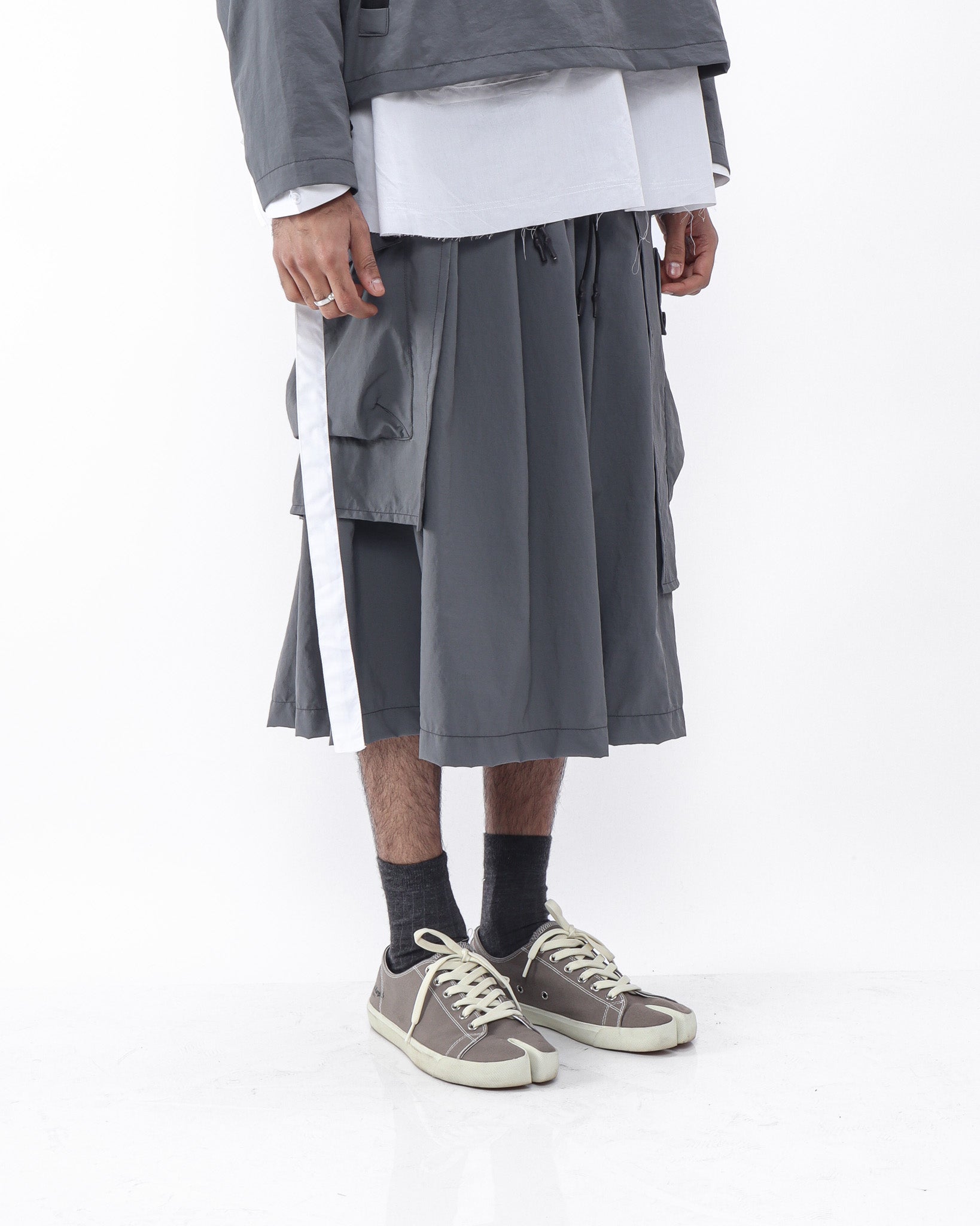 Polyester Cargo Skirt - Grey - GARUDA