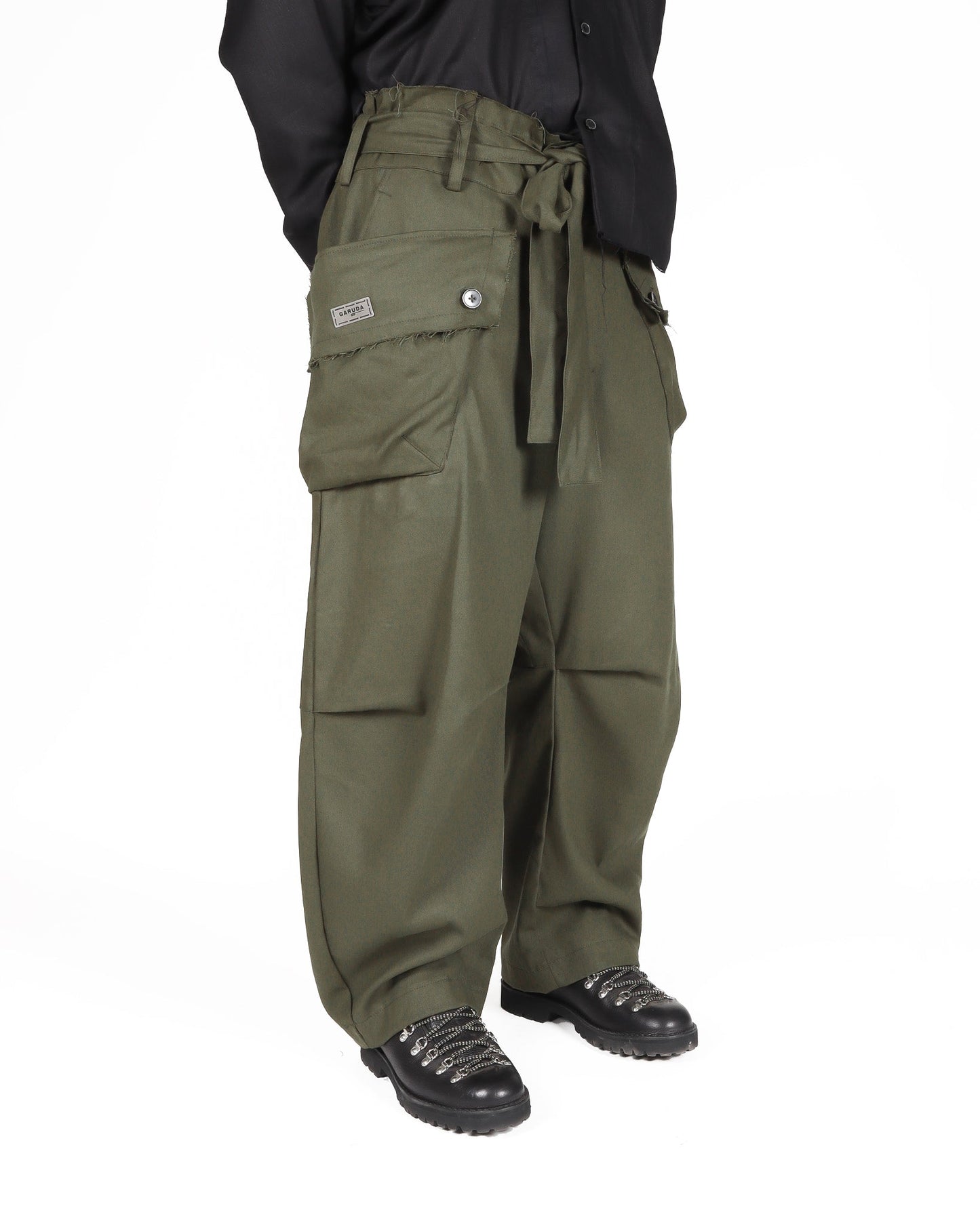 Cotton Cargo Pants - Olive - GARUDA