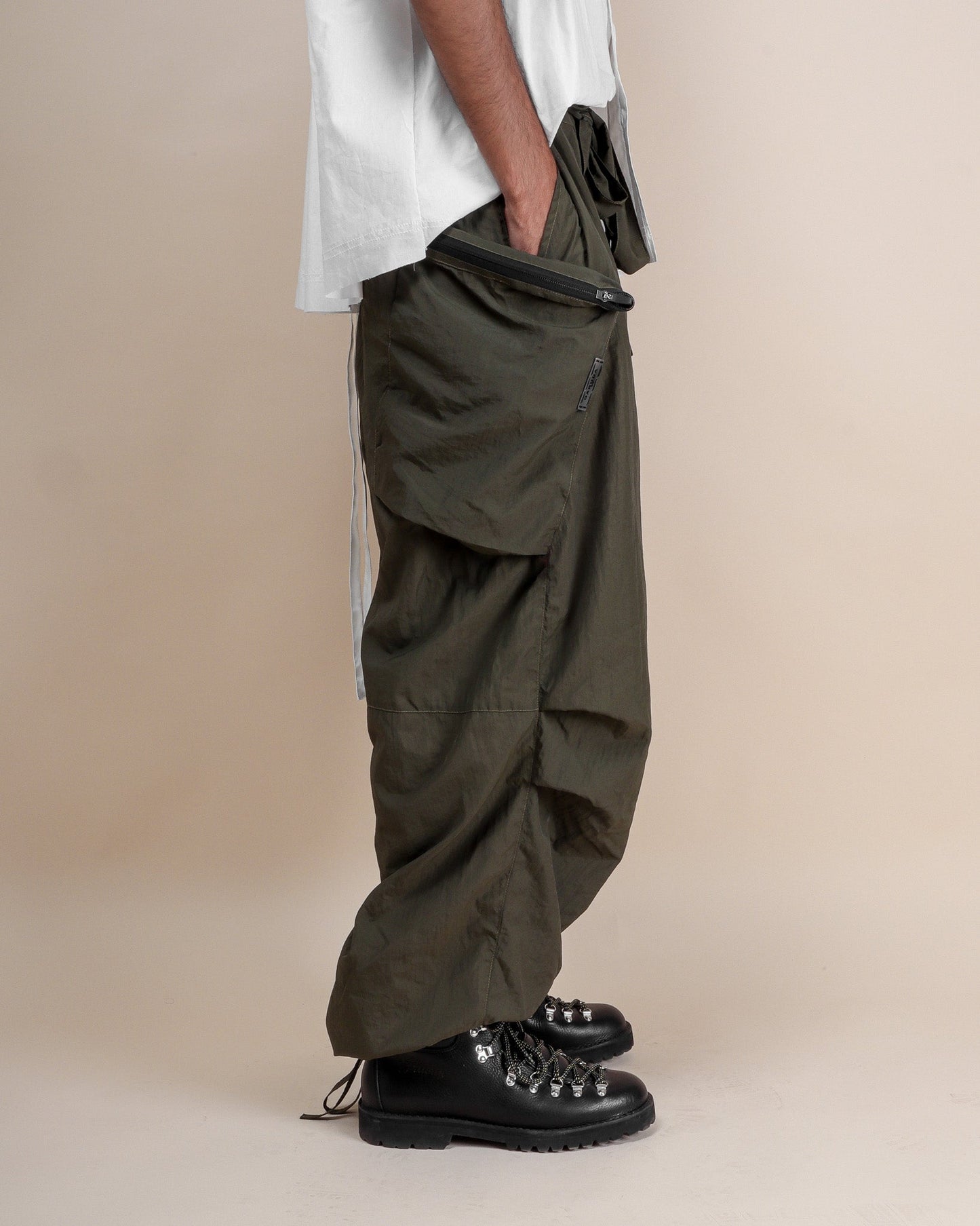 Polyester Parachute Pants - Olive - GARUDA