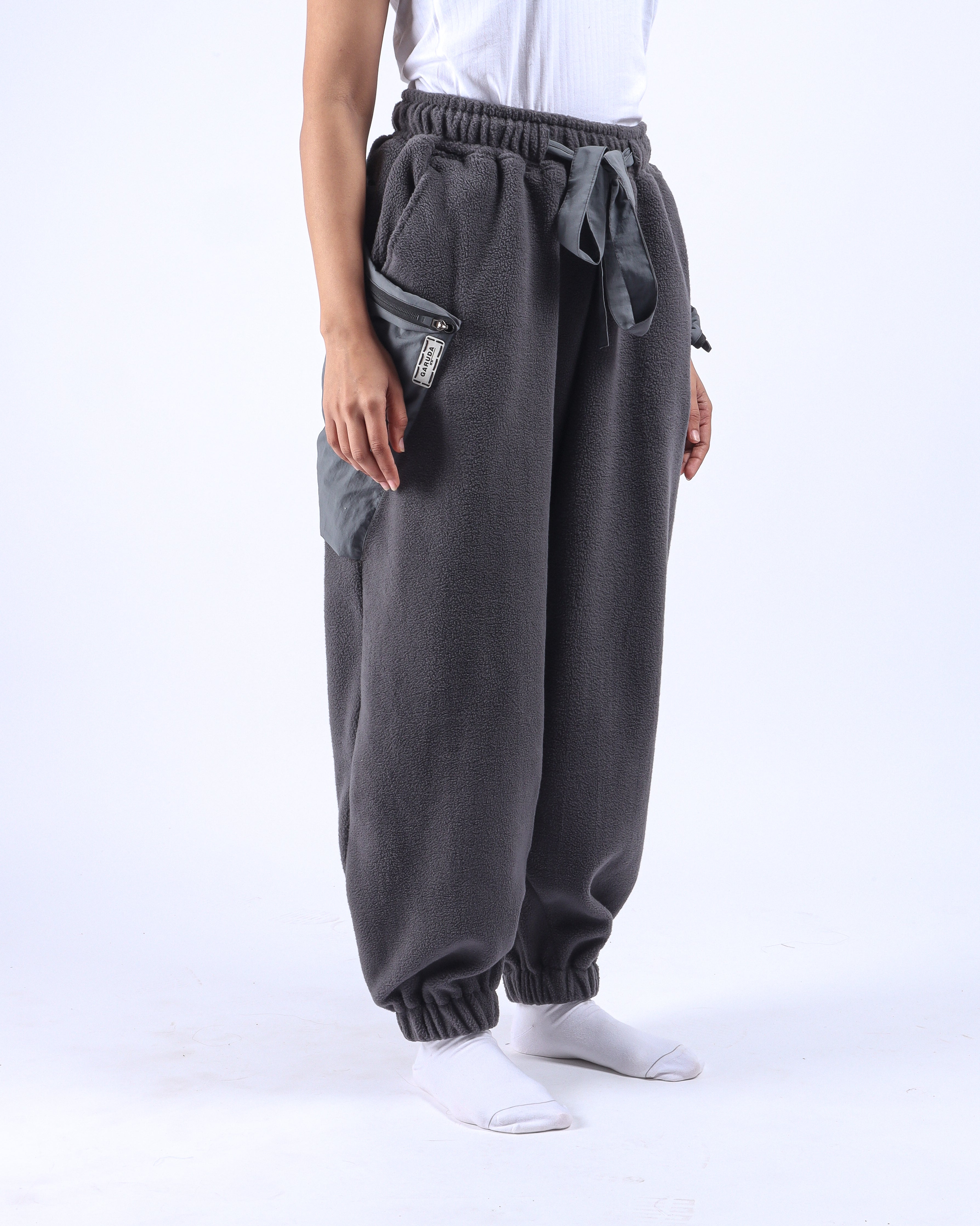 Fleece Cargo Sweatpants - Grey