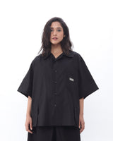 2024 Camp Collar - Black Poplin - GARUDA