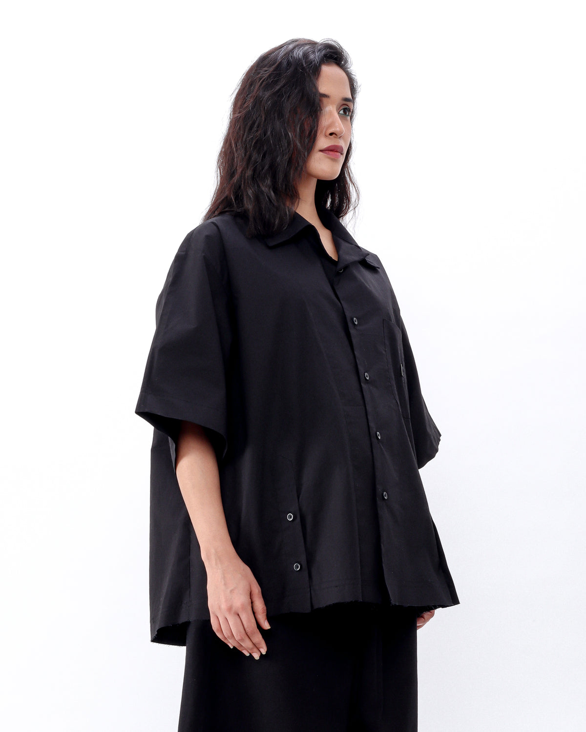 2024 Camp Collar - Black Poplin