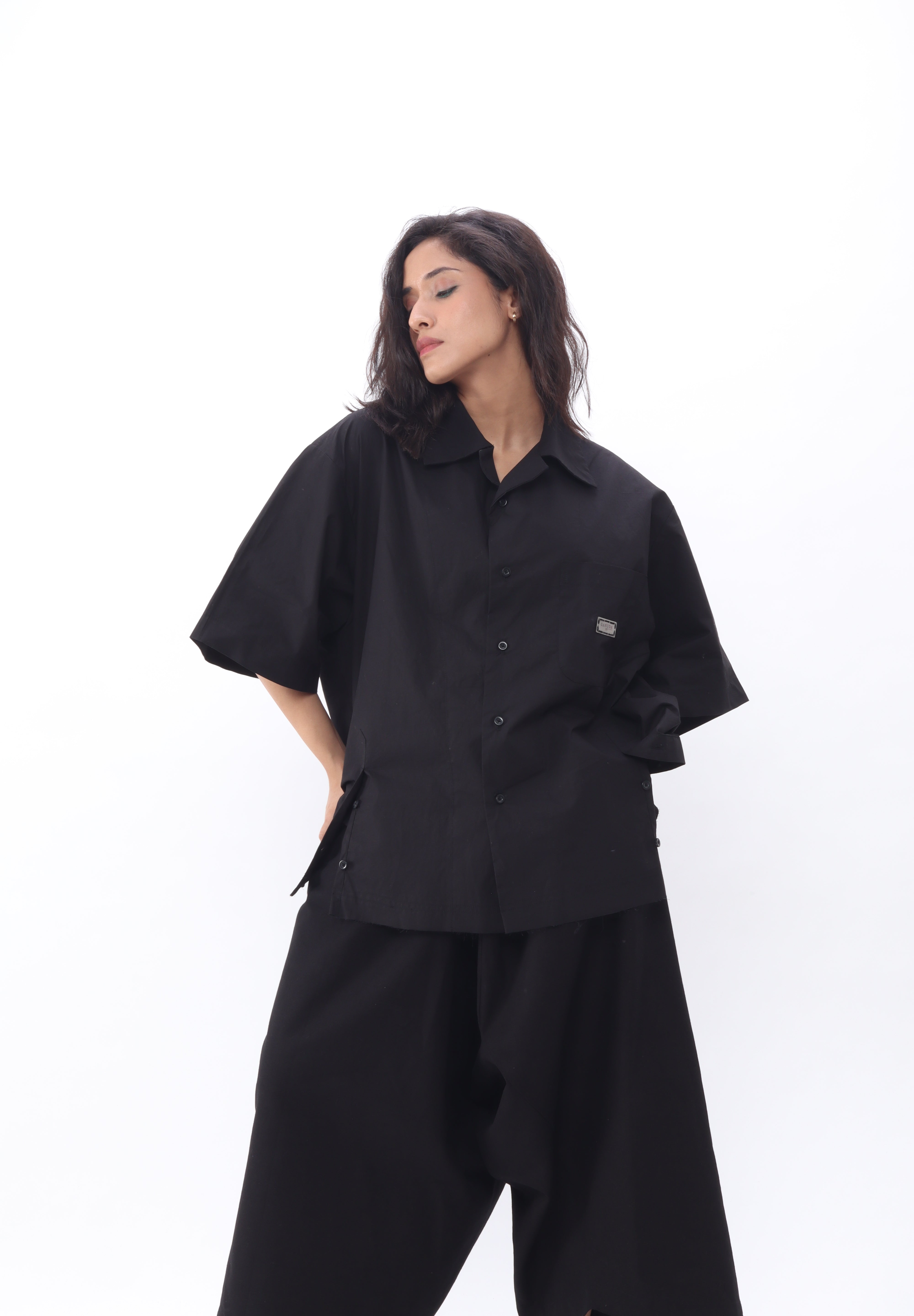 2024 Camp Collar - Black Poplin