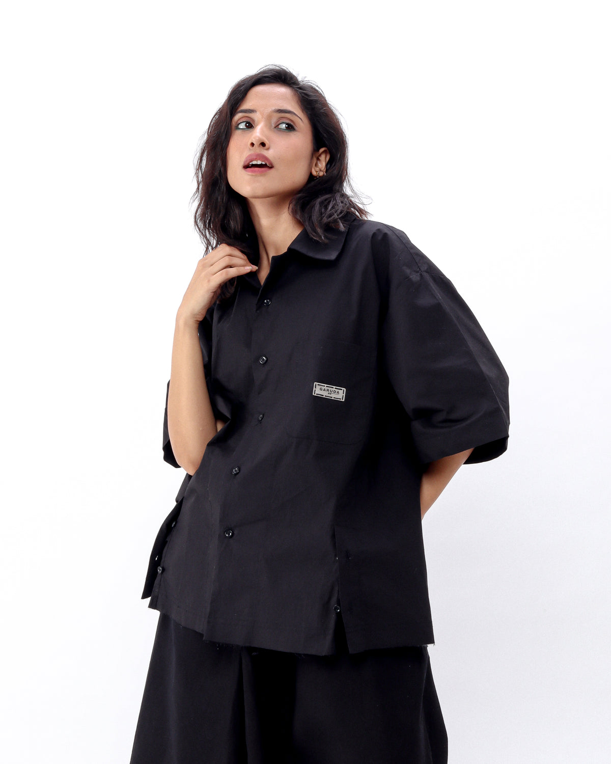 2024 Camp Collar - Black Poplin