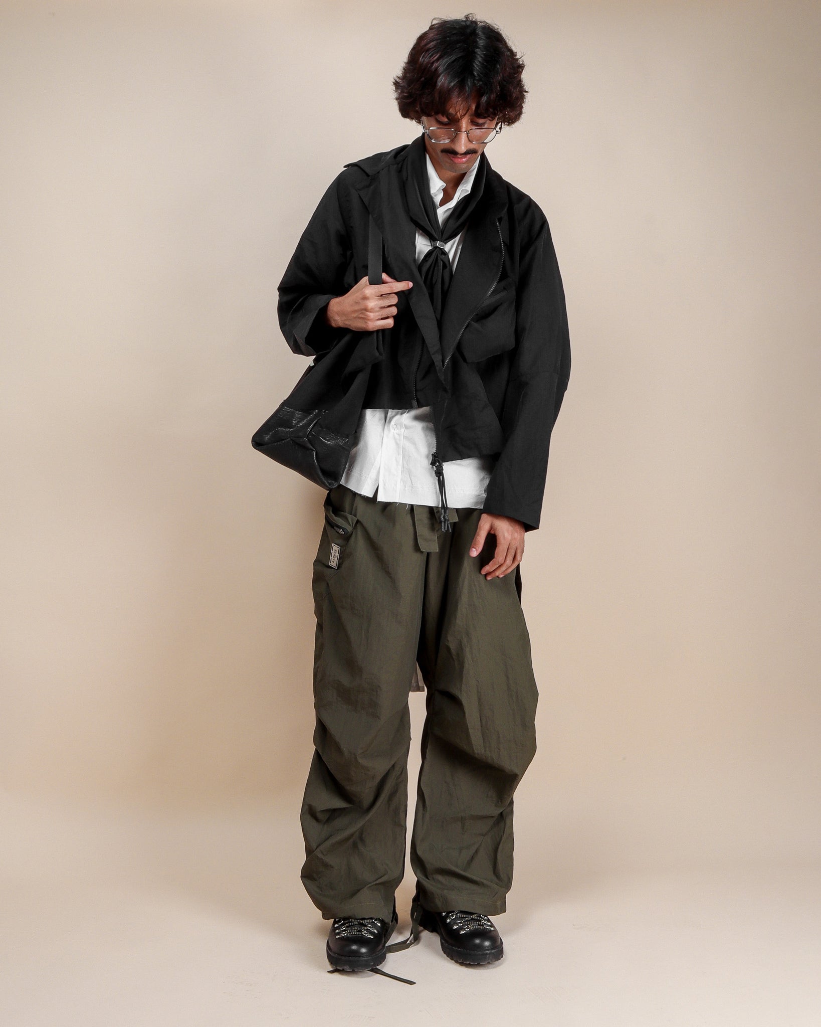 Polyester Parachute Pants - Olive