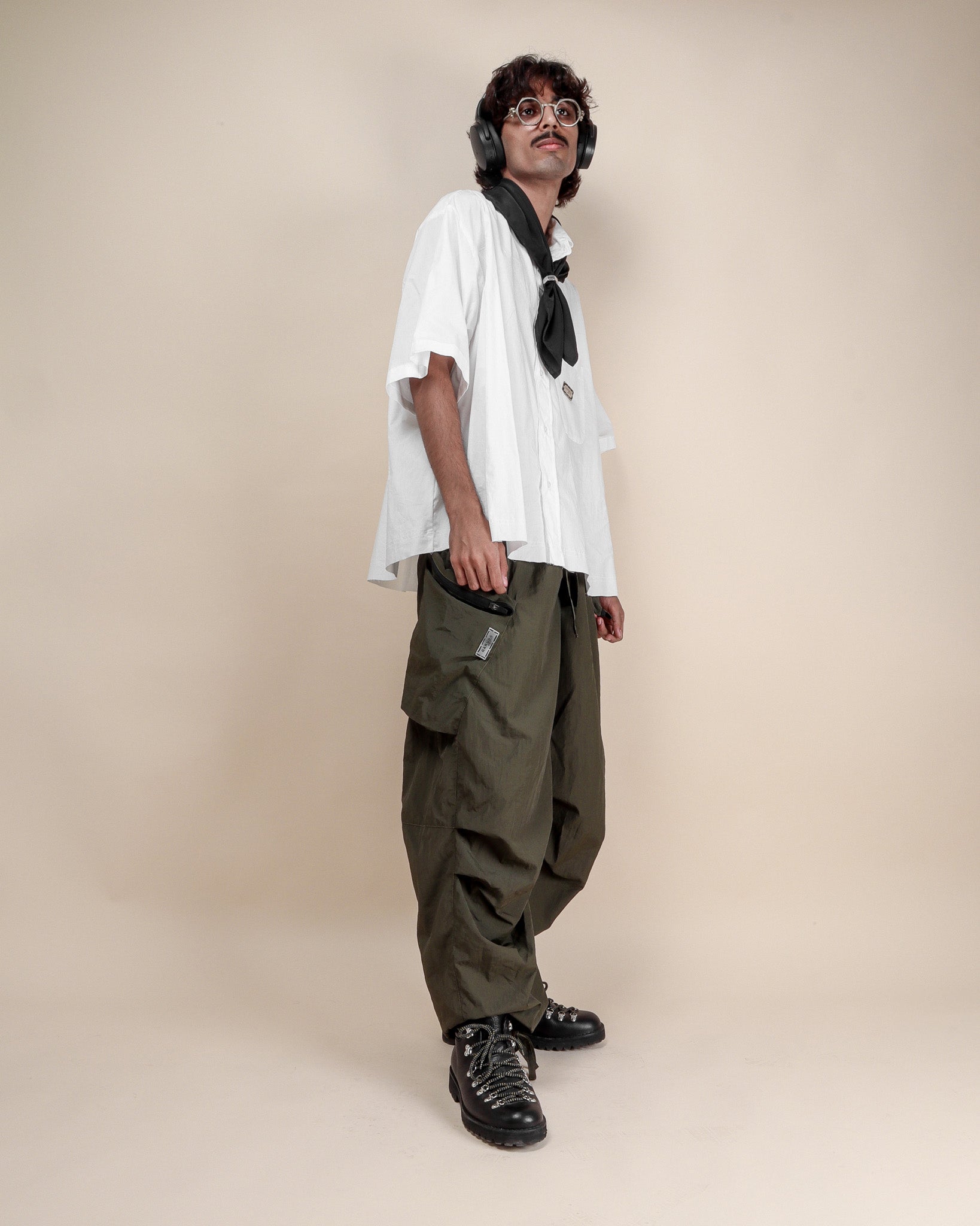 Polyester Parachute Pants - Olive