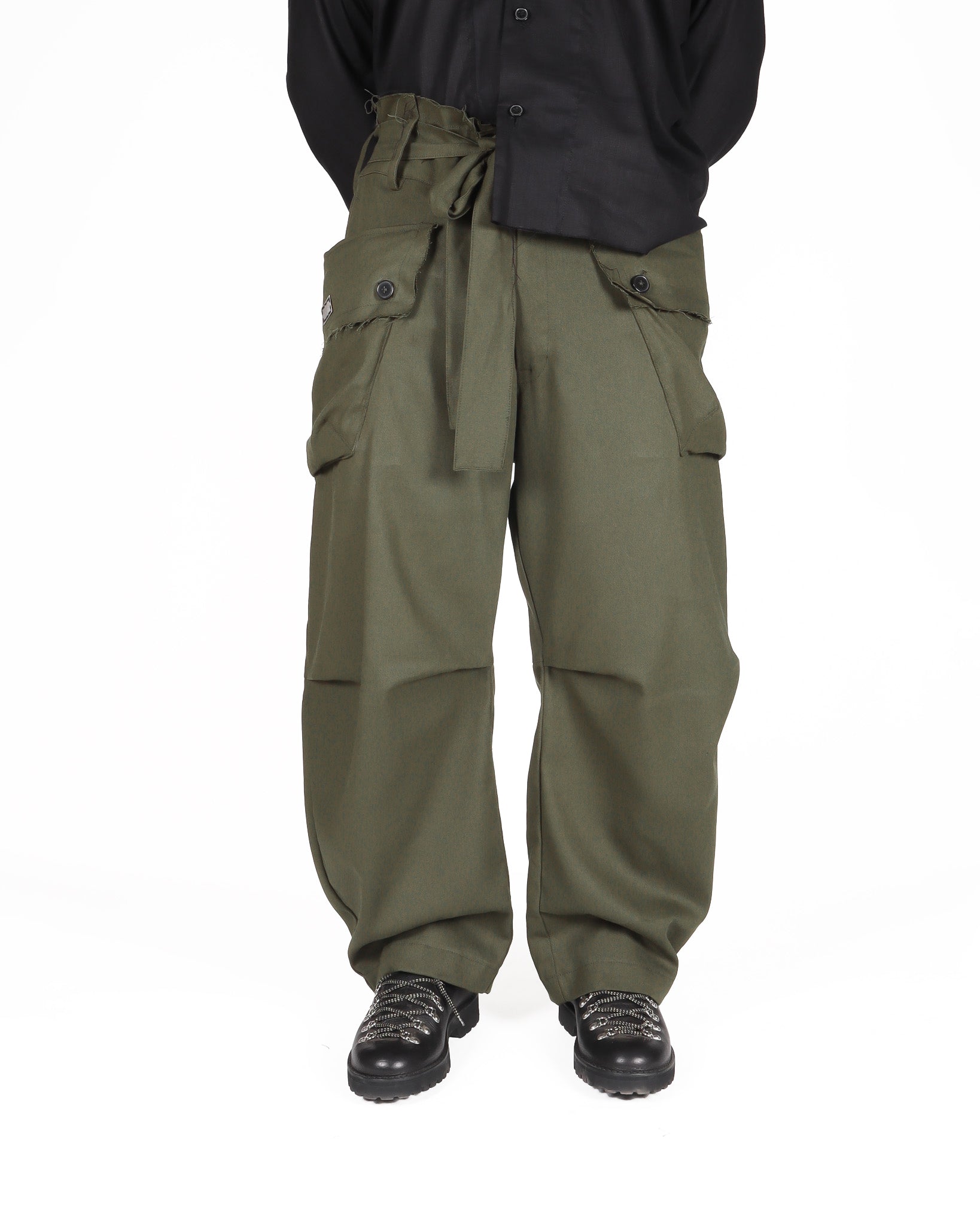 Cotton Cargo Pants - Olive