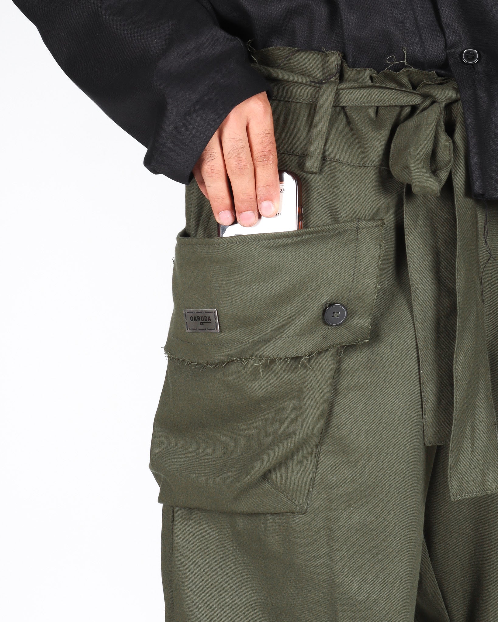 Cotton Cargo Pants - Olive