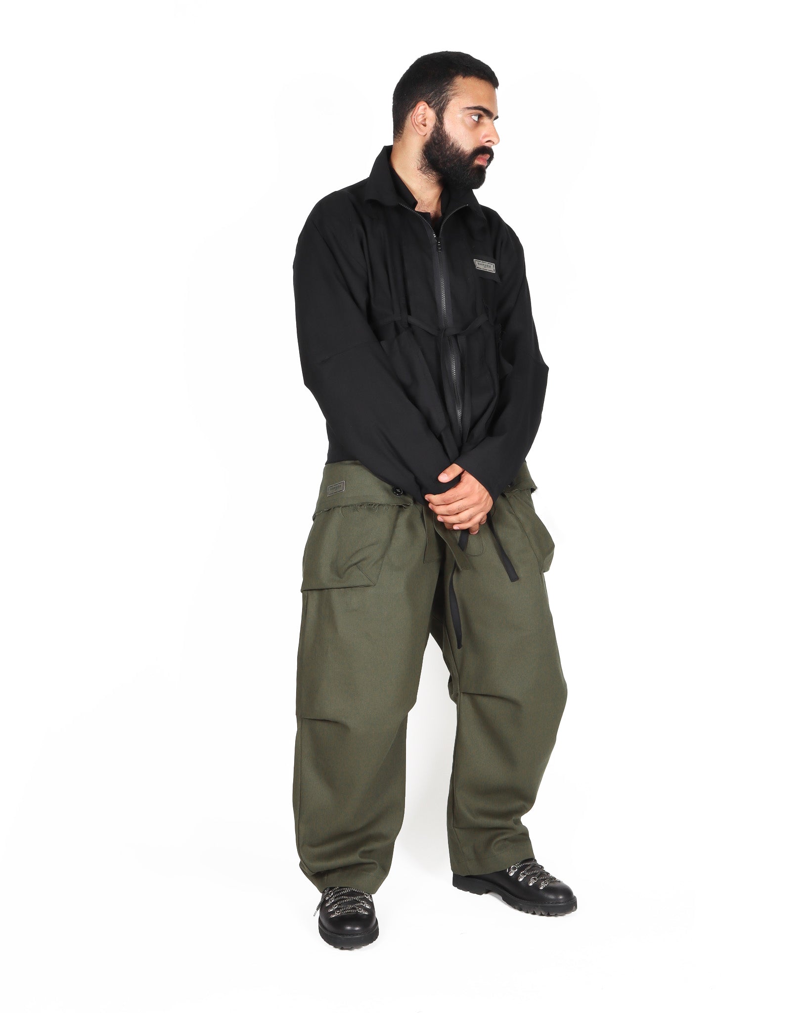 Cotton Cargo Pants - Olive