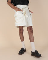 Canvas Cargo Shorts - Eggshell