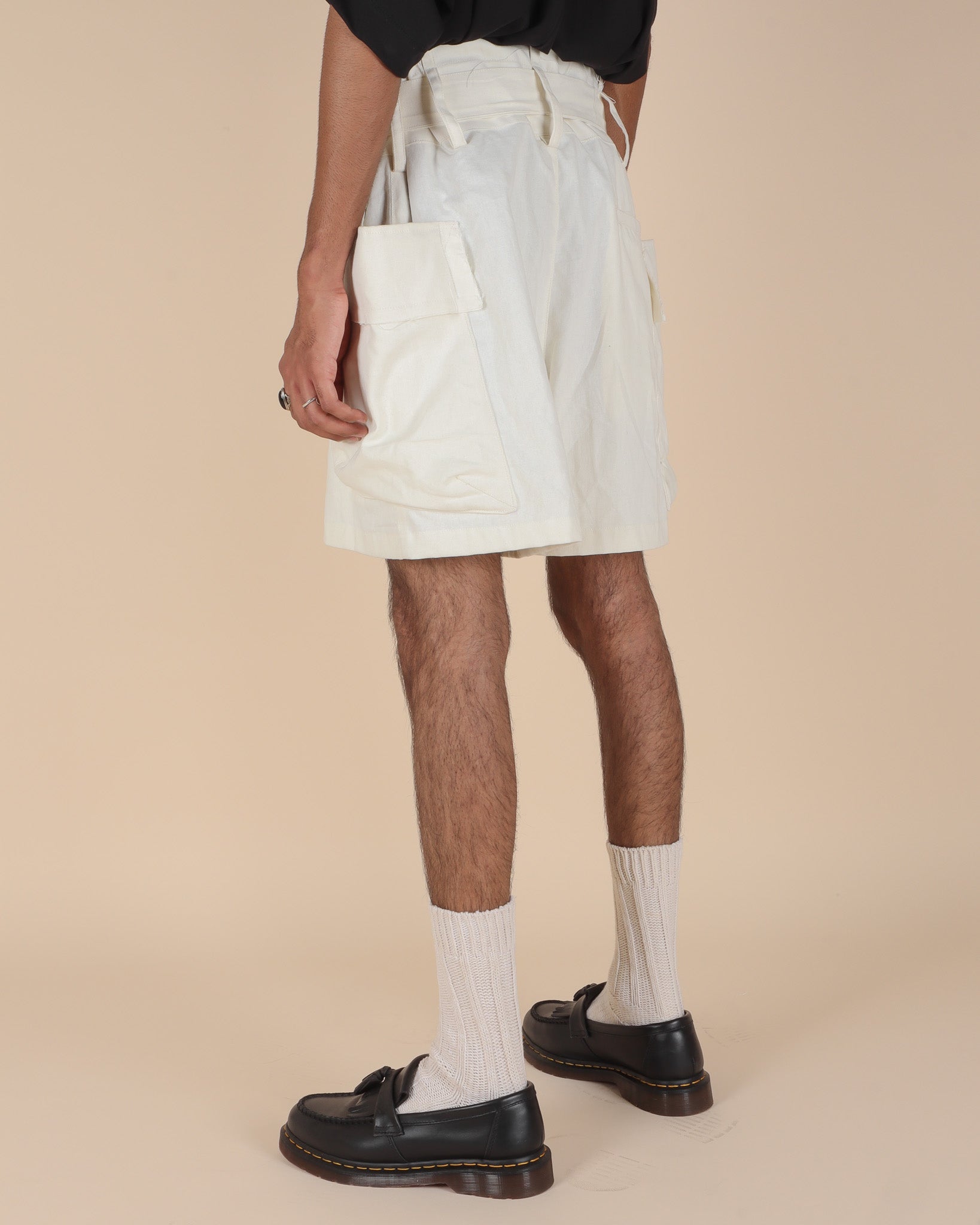 Canvas Cargo Shorts - Eggshell - GARUDA