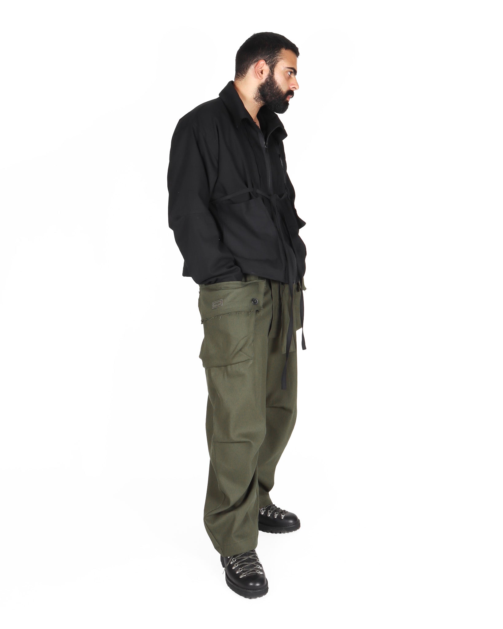 Cotton Cargo Pants - Olive - GARUDA