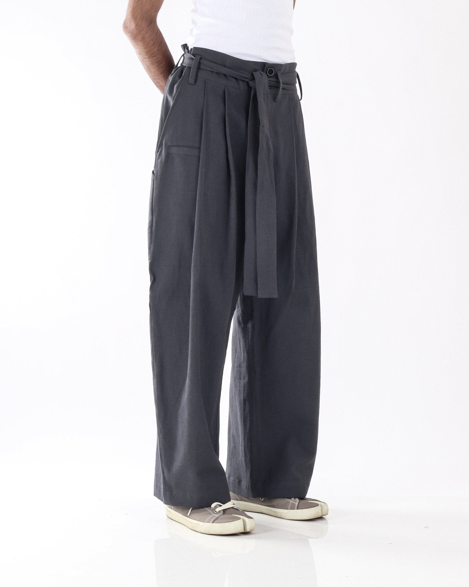 Masters Pants - Grey Cotton Linen - GARUDA