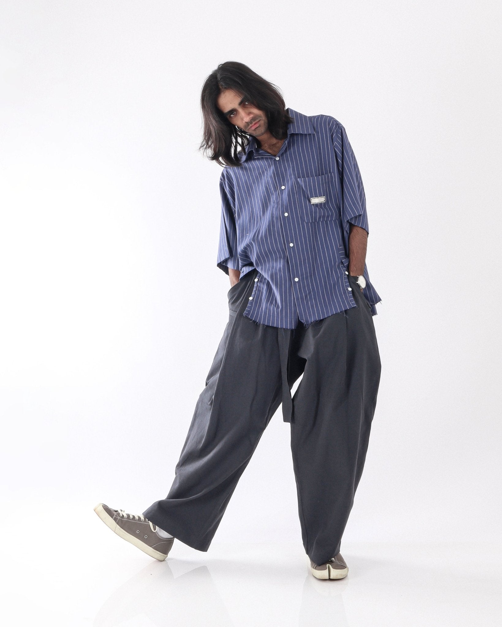 Masters Pants - Grey Cotton Linen - GARUDA