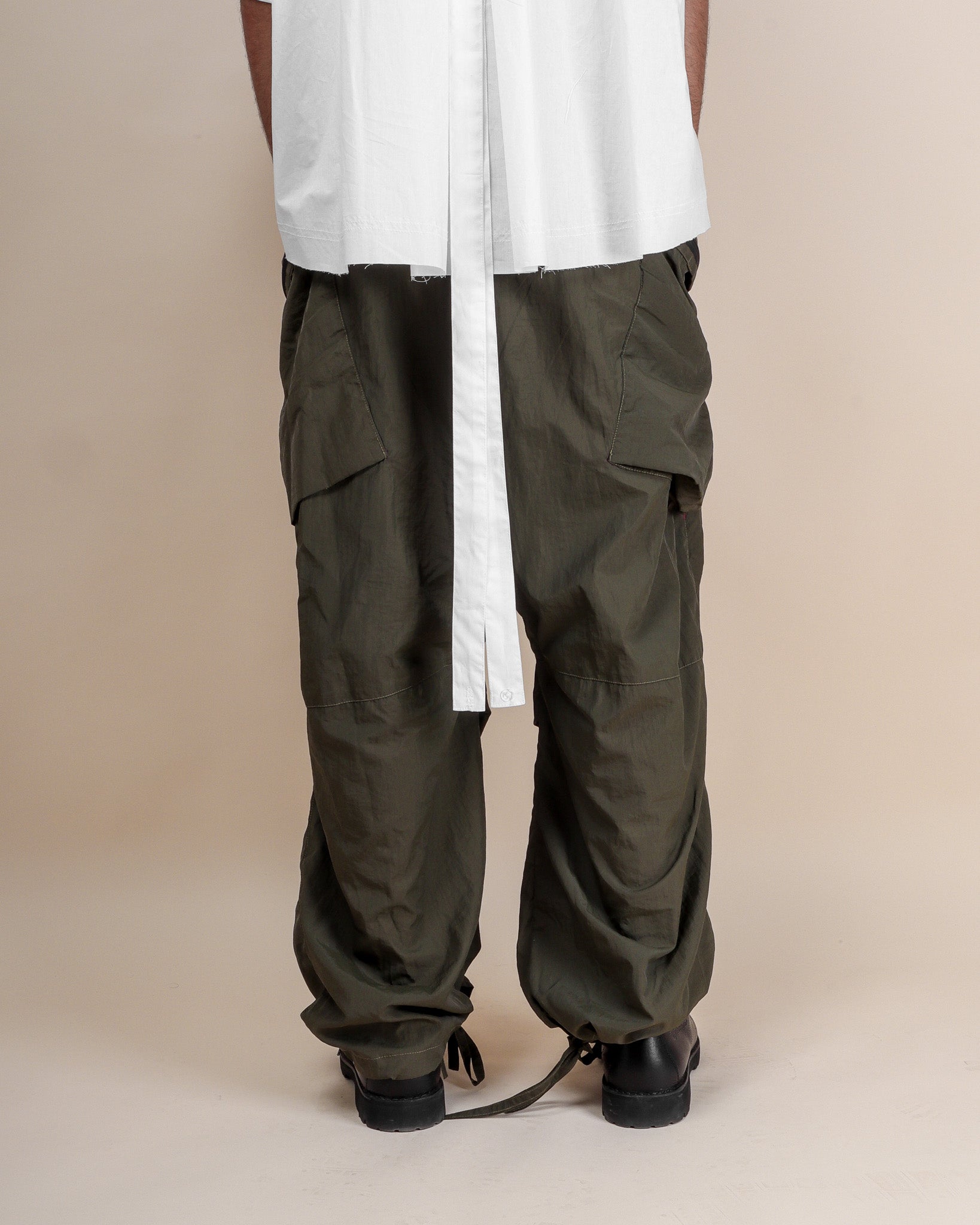 Polyester Parachute Pants - Olive - GARUDA