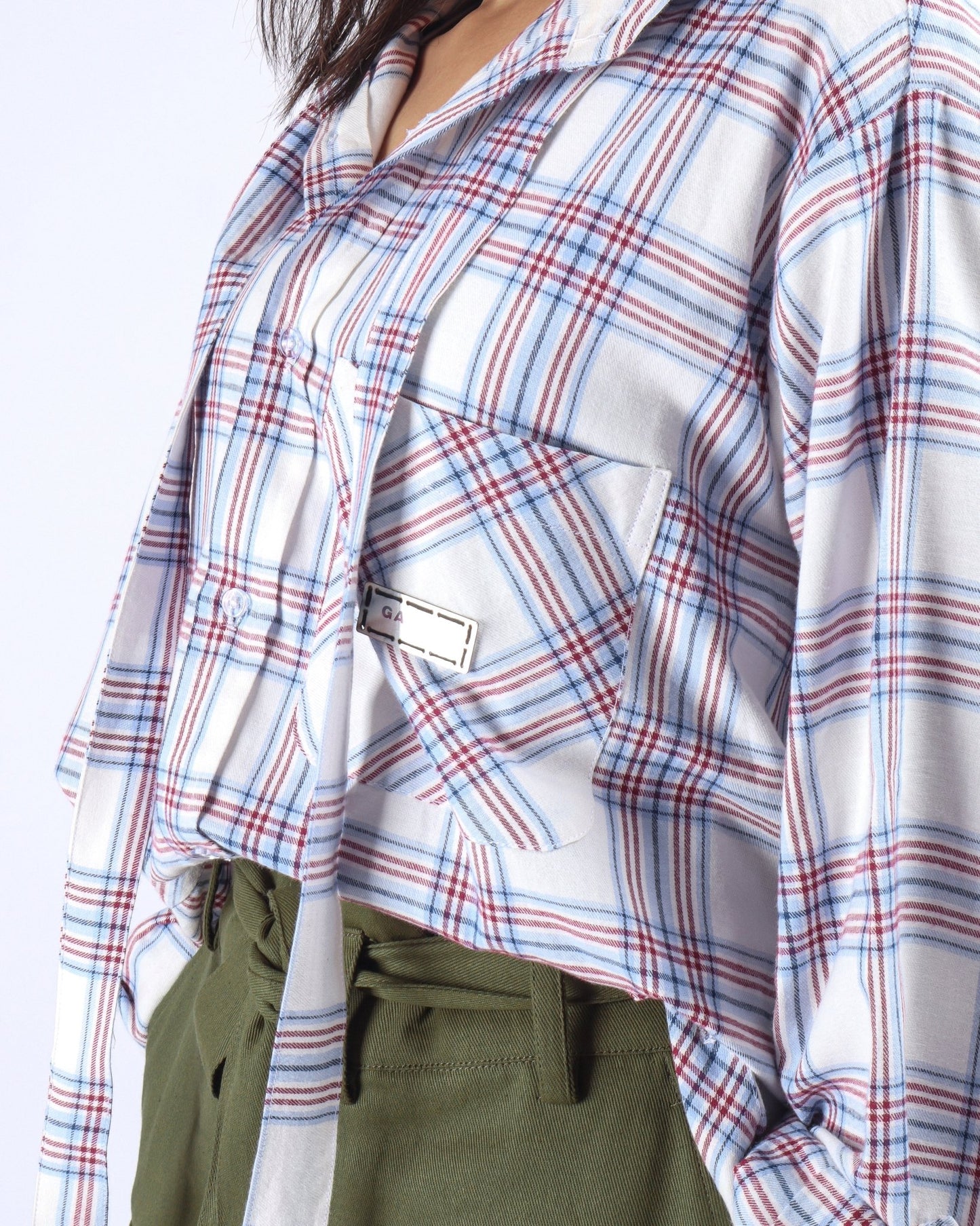 Cotton Flannel Shirt V2 - Egg/Red/Blue - GARUDA