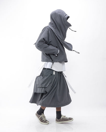 Polyester Cargo Skirt - Grey - GARUDA